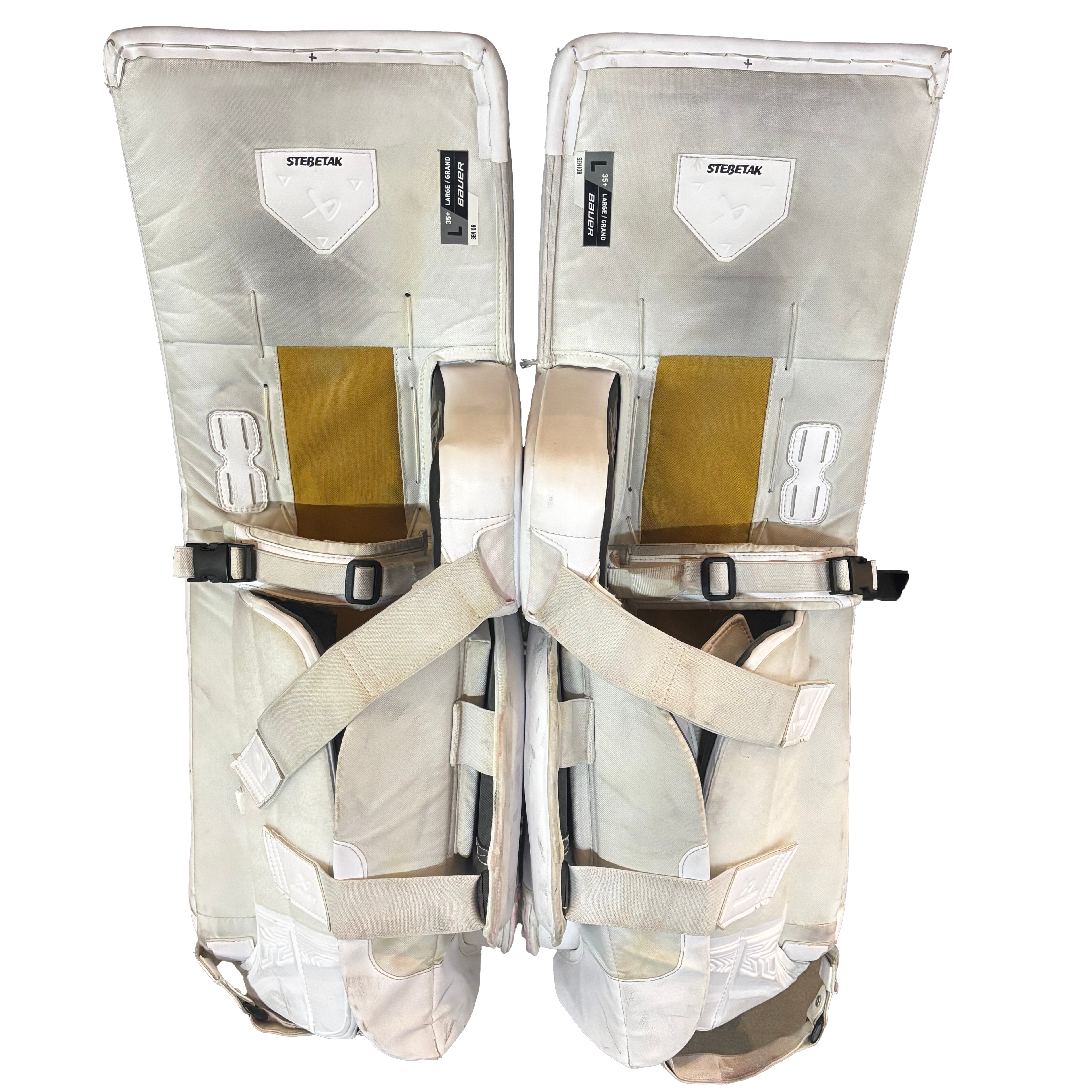 Bauer Vapor Flylite - Pro Stock Goalie Pads (White/Red/Baby Blue)