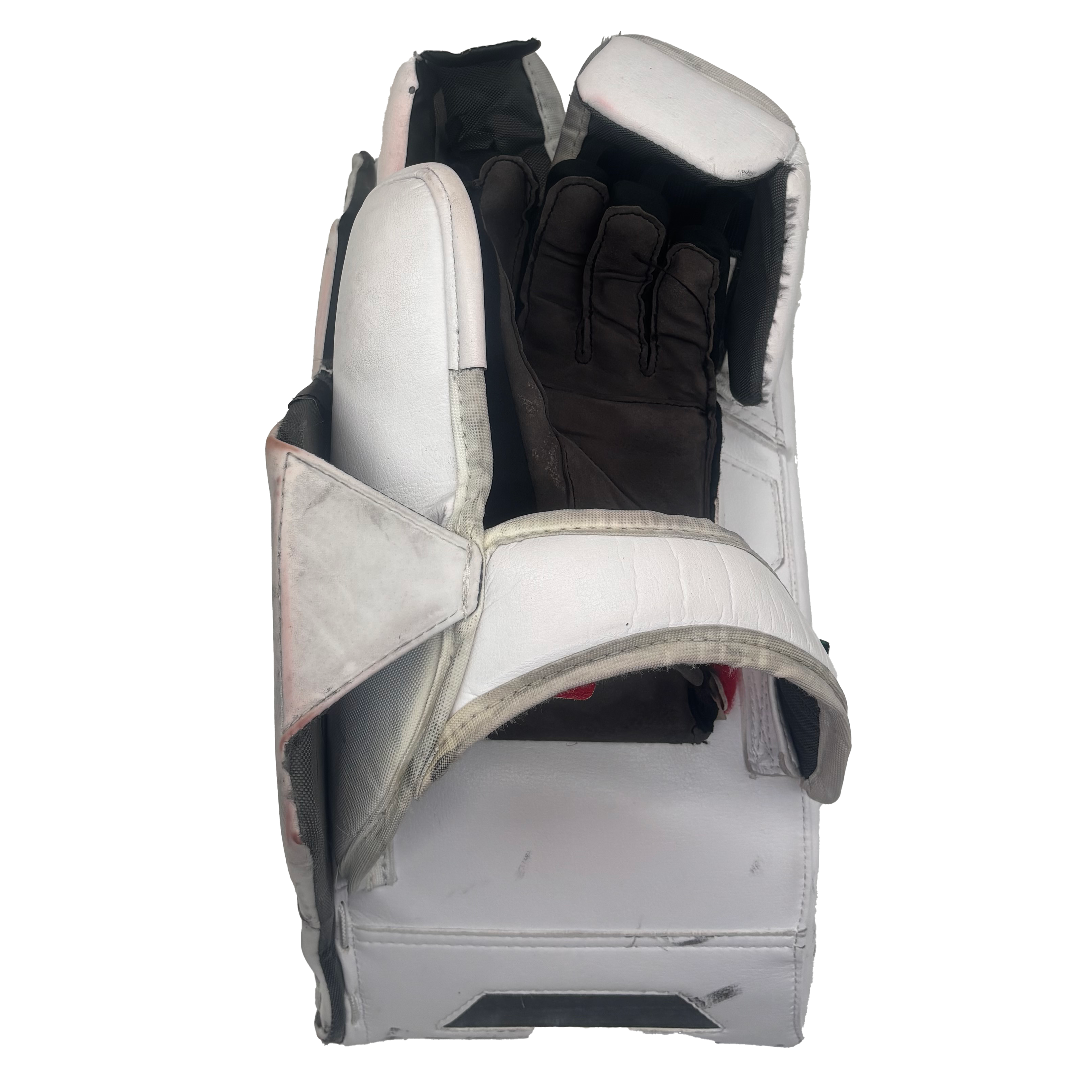 Bauer Vapor Flylite - Used Full Right Pro Stock Goalie Blocker (White/Red)