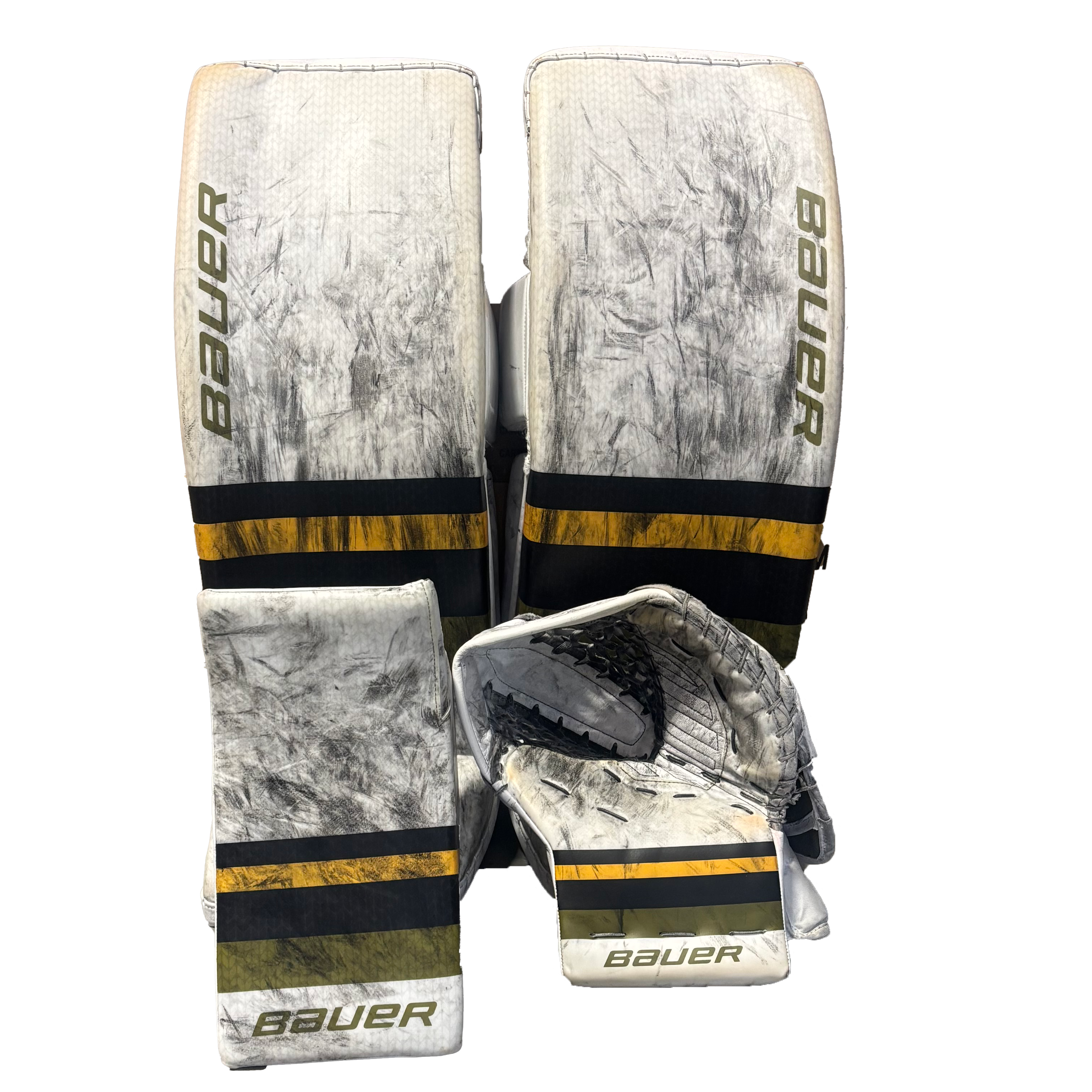 Used - Bauer Supreme Shadow Pro Stock Goalie Full Set (White/Black/Green)
