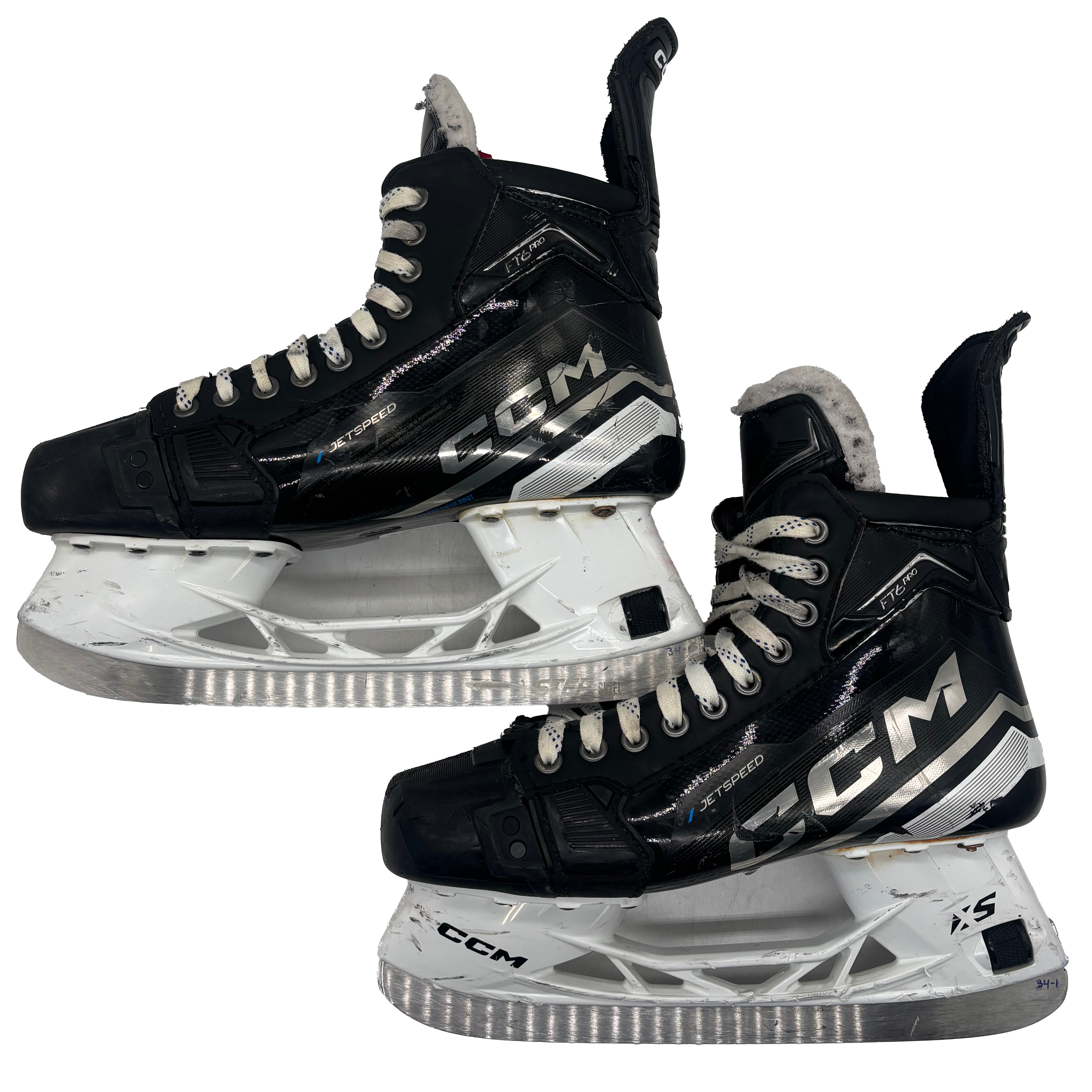 CCM Jetspeed FT6 Pro - Used Pro Stock Hockey Skates - Size 8.5D (Black/White)