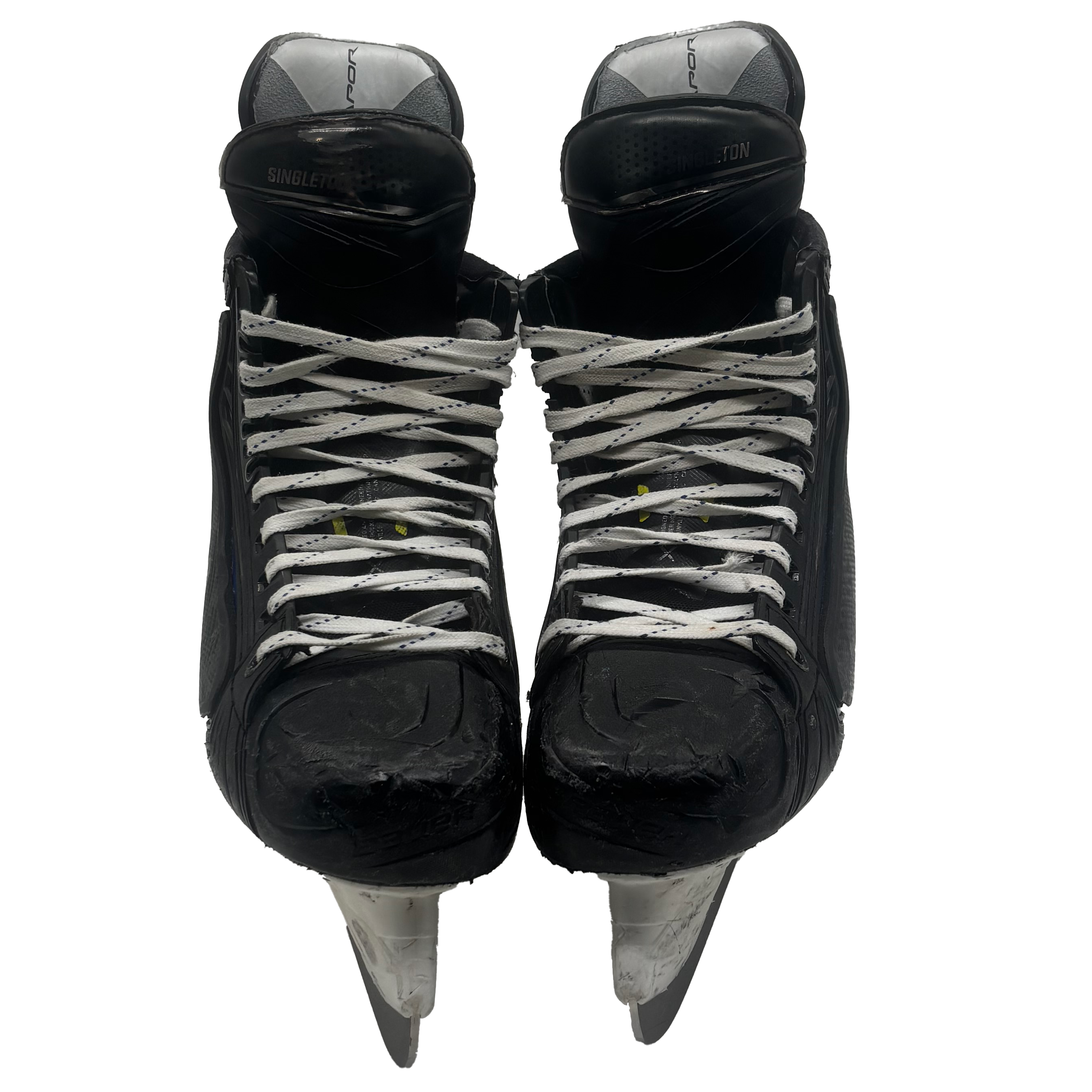 Bauer Vapor Hyperlite 2 - Used Pro Stock Skates - Size 8E with Shot Blockers (Blue)