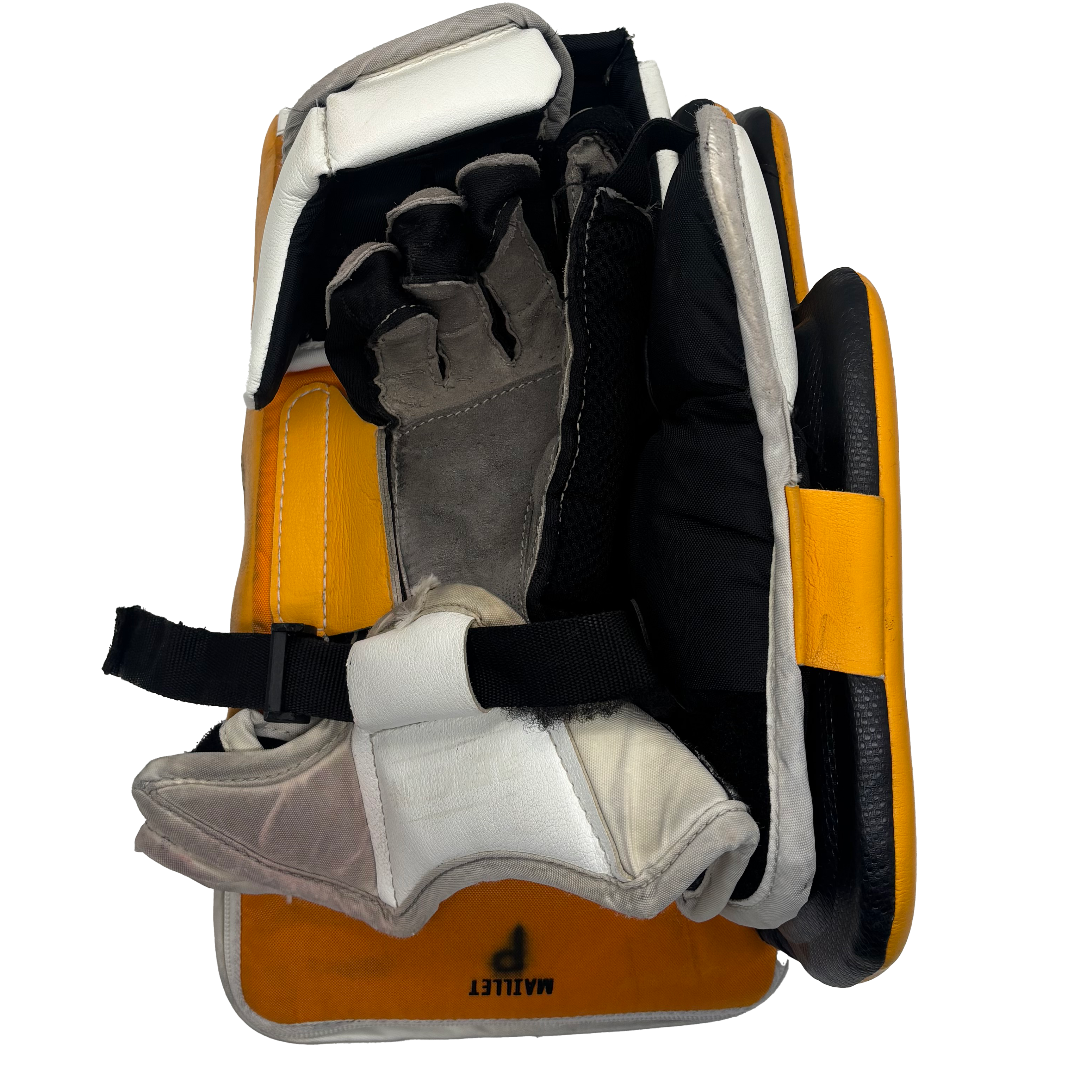 CCM Extreme Flex 6 - Used Pro Stock Goalie Blocker (White/Yellow/Black)
