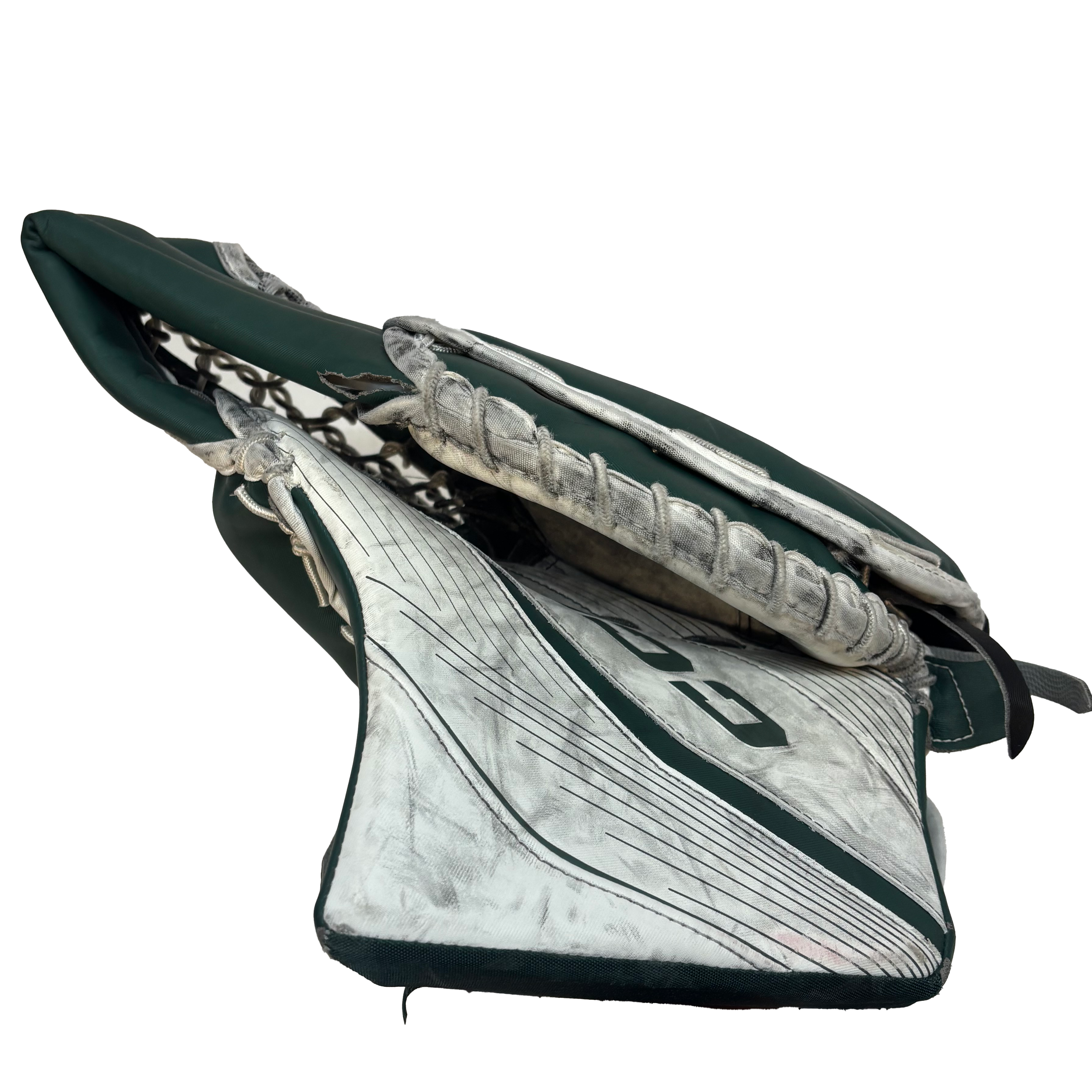 CCM Extreme Flex 6 - Used Pro Stock Goalie Trapper (White/Green)