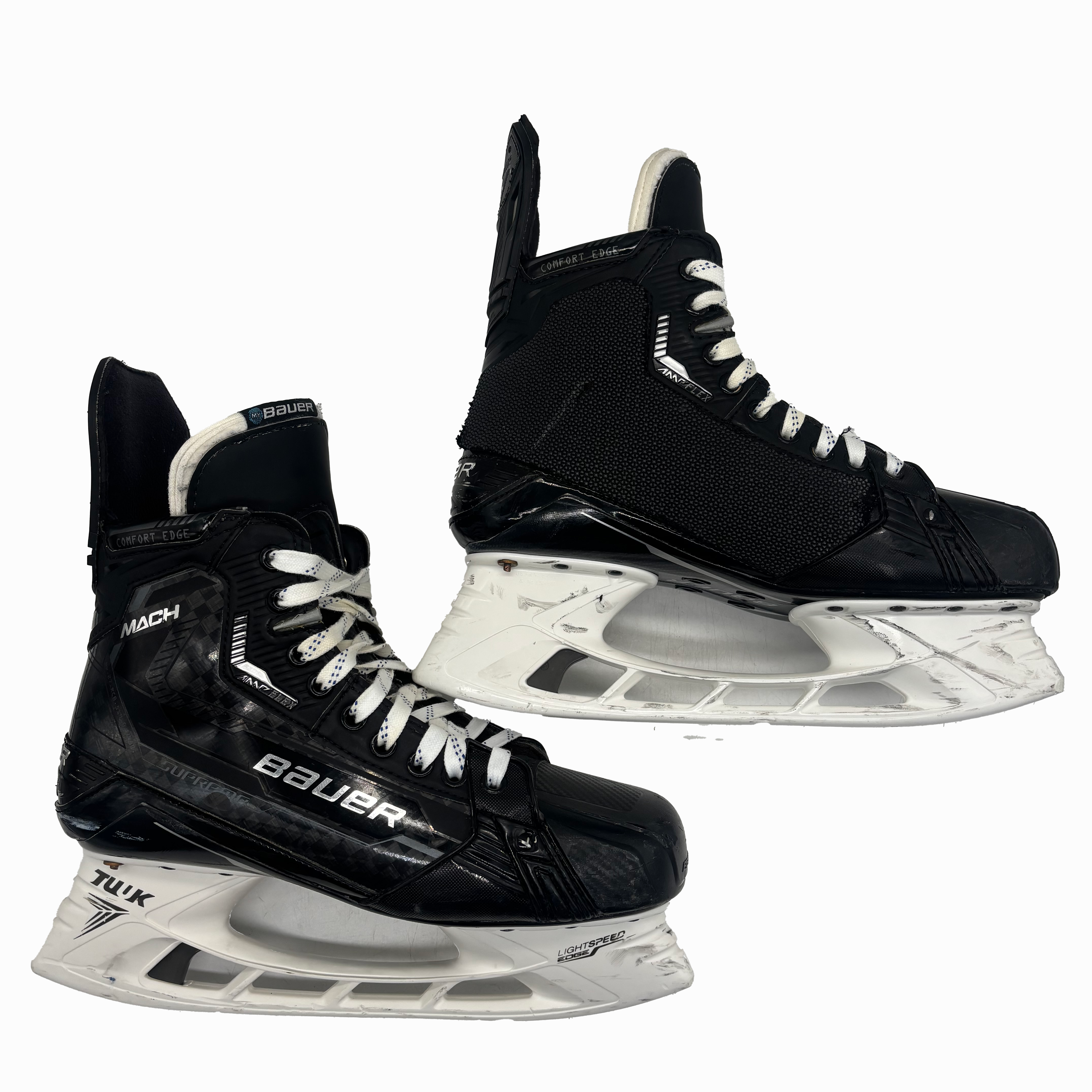 Bauer Supreme Mach - Used Pro Stock Hockey Skates With Shot Blockers - Size 10E