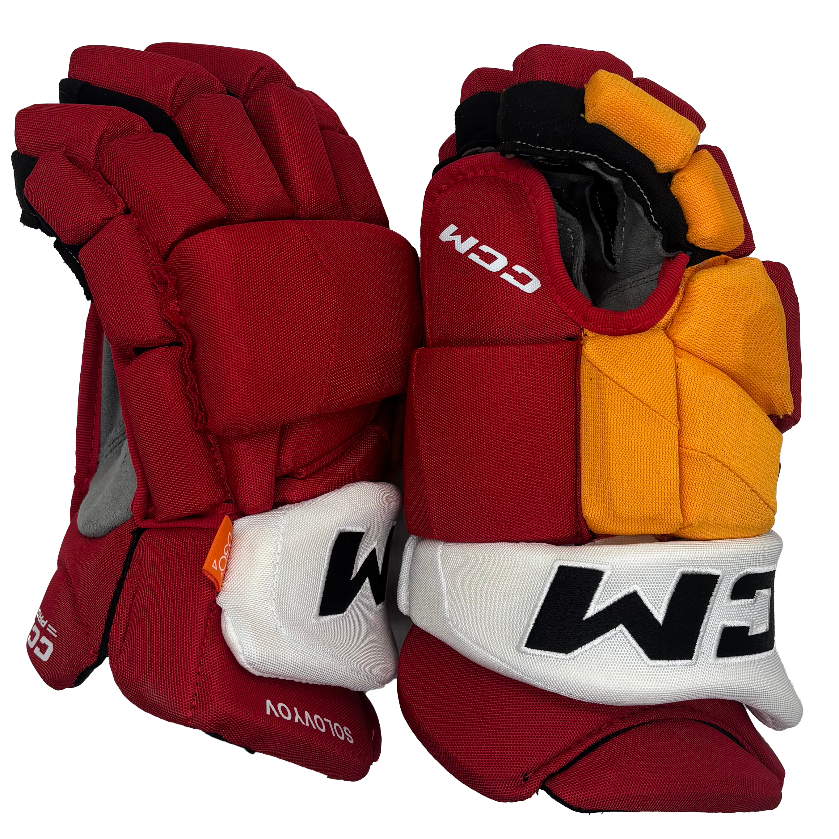 CCM HGJSPP - NHL Pro Stock Glove - Ilya Solovyov (Red/Yellow/White)