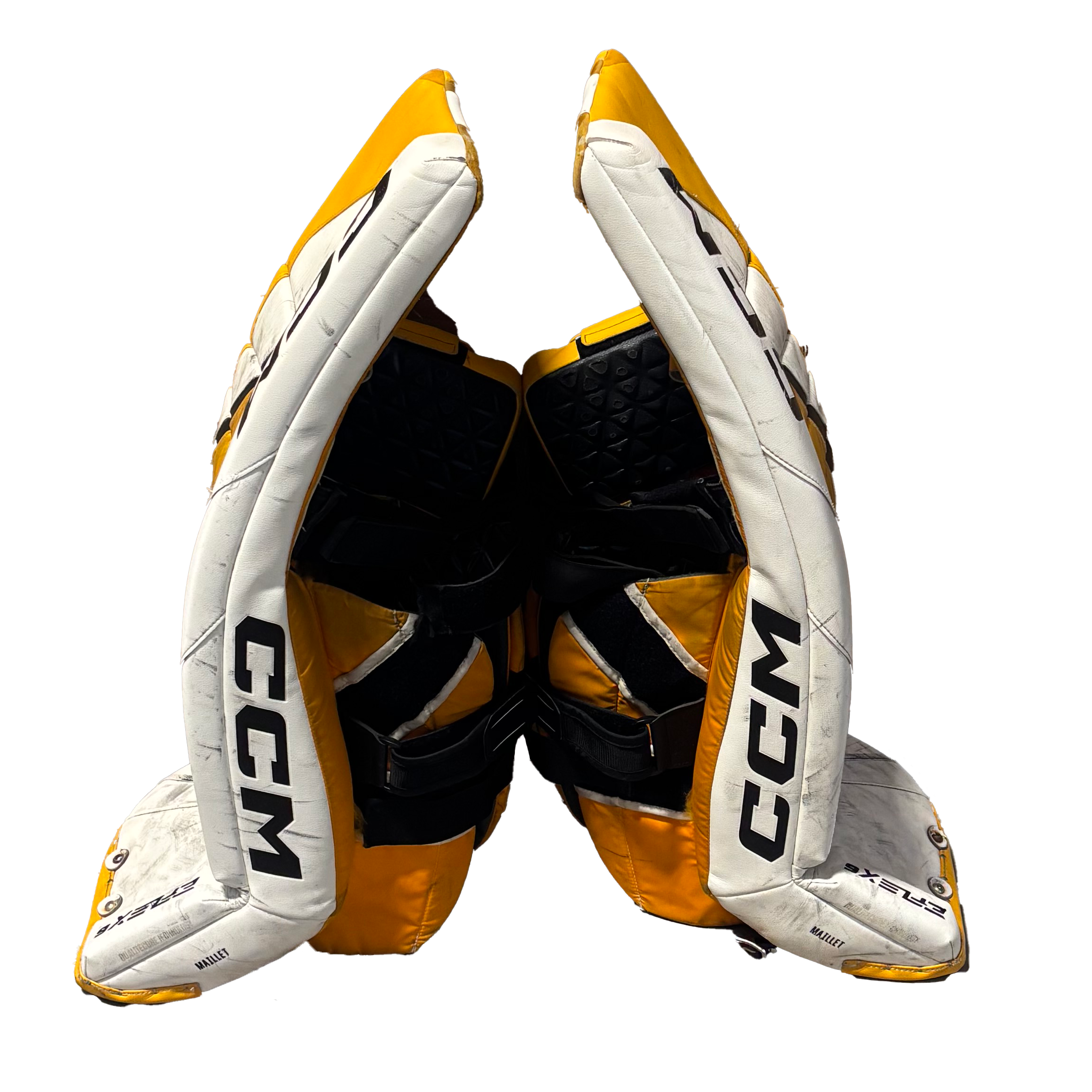 CCM Extreme Flex 6 - Used Pro Stock Full Set (White/Yellow/Black)