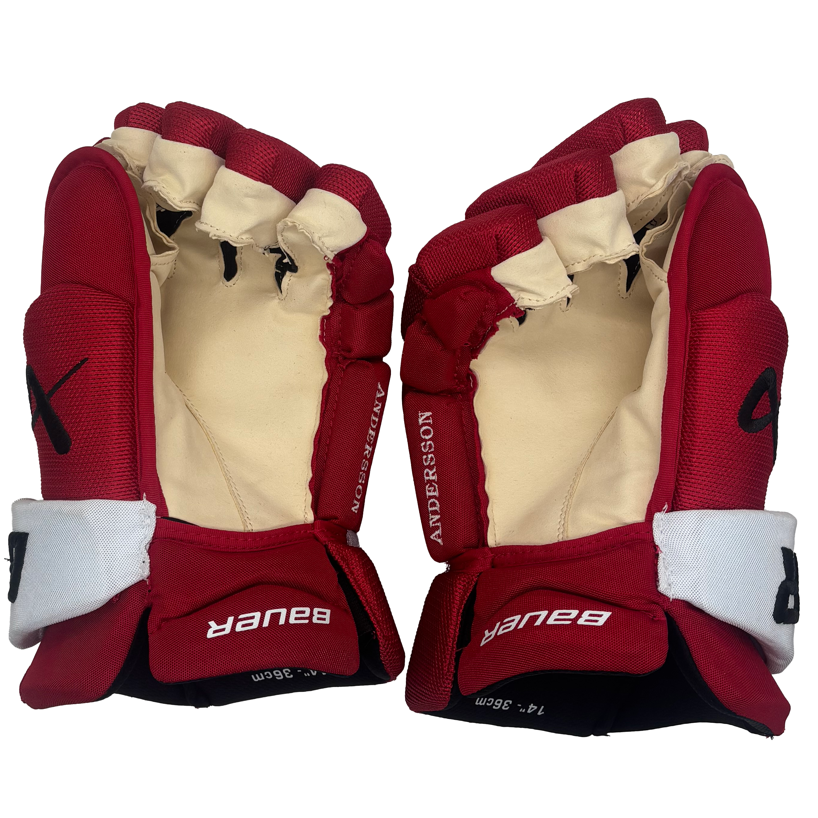 Bauer Flylite - NHL Pro Stock Glove - Rasmus Andersson (Red/Yellow/White)