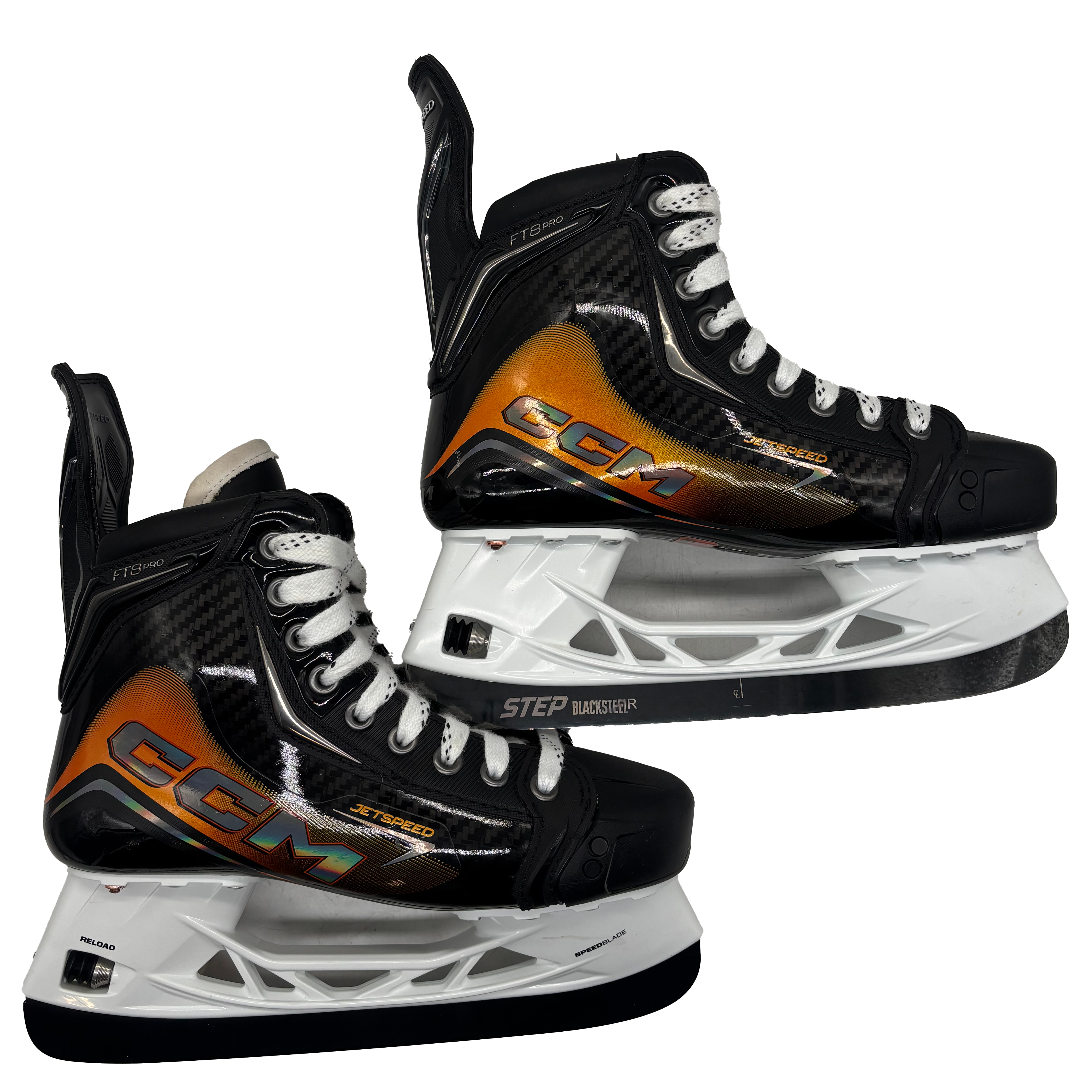 CCM Jetspeed FT8 Pro - NCAA Pro Stock Hockey Skates - Size 5E (Orange)