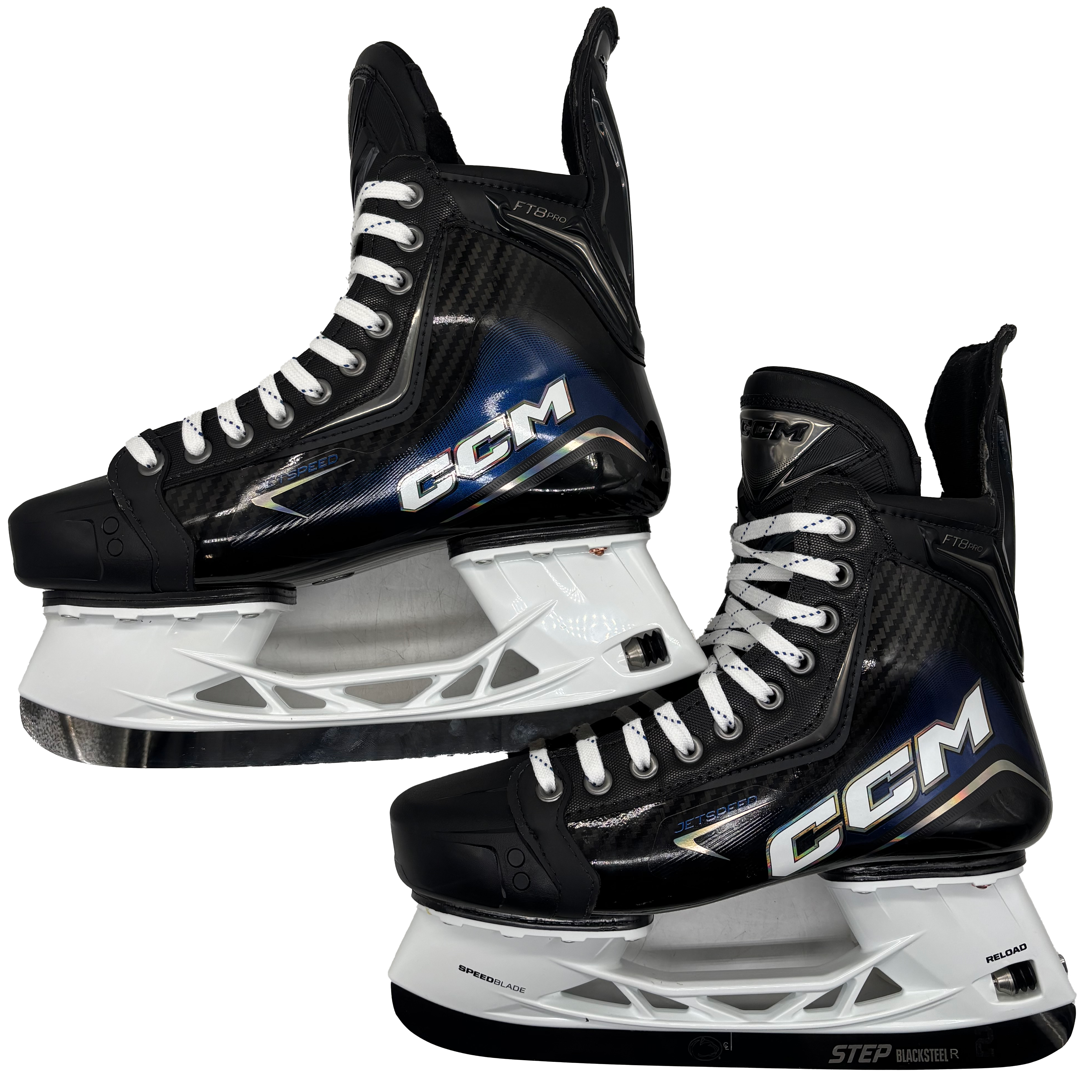CCM Jetspeed FT8 Pro - NCAA Pro Stock Hockey Skates - Size 8E (Blue)
