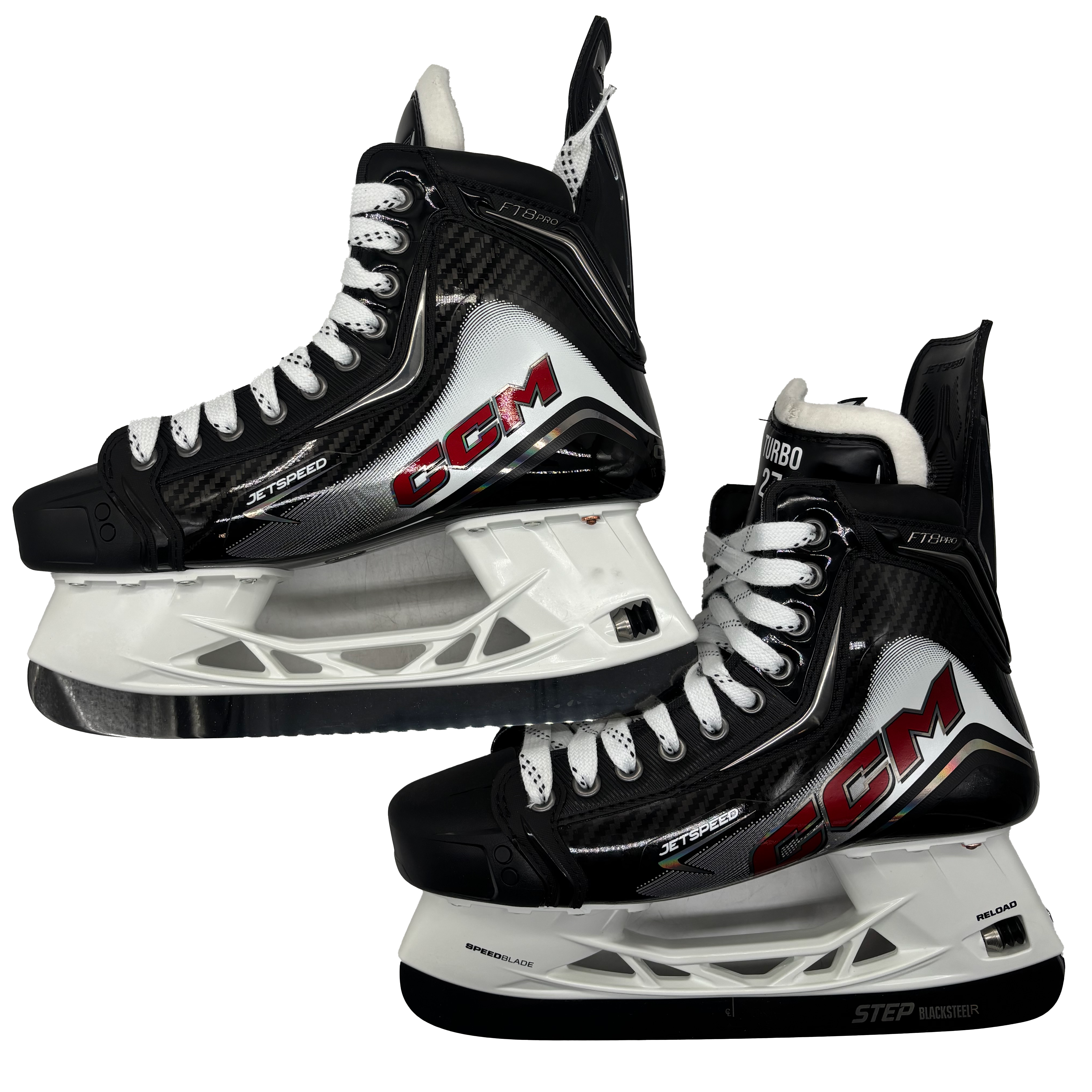 CCM Jetspeed FT8 Pro - Pro Stock Hockey Skates - Size 7E (White/Red)