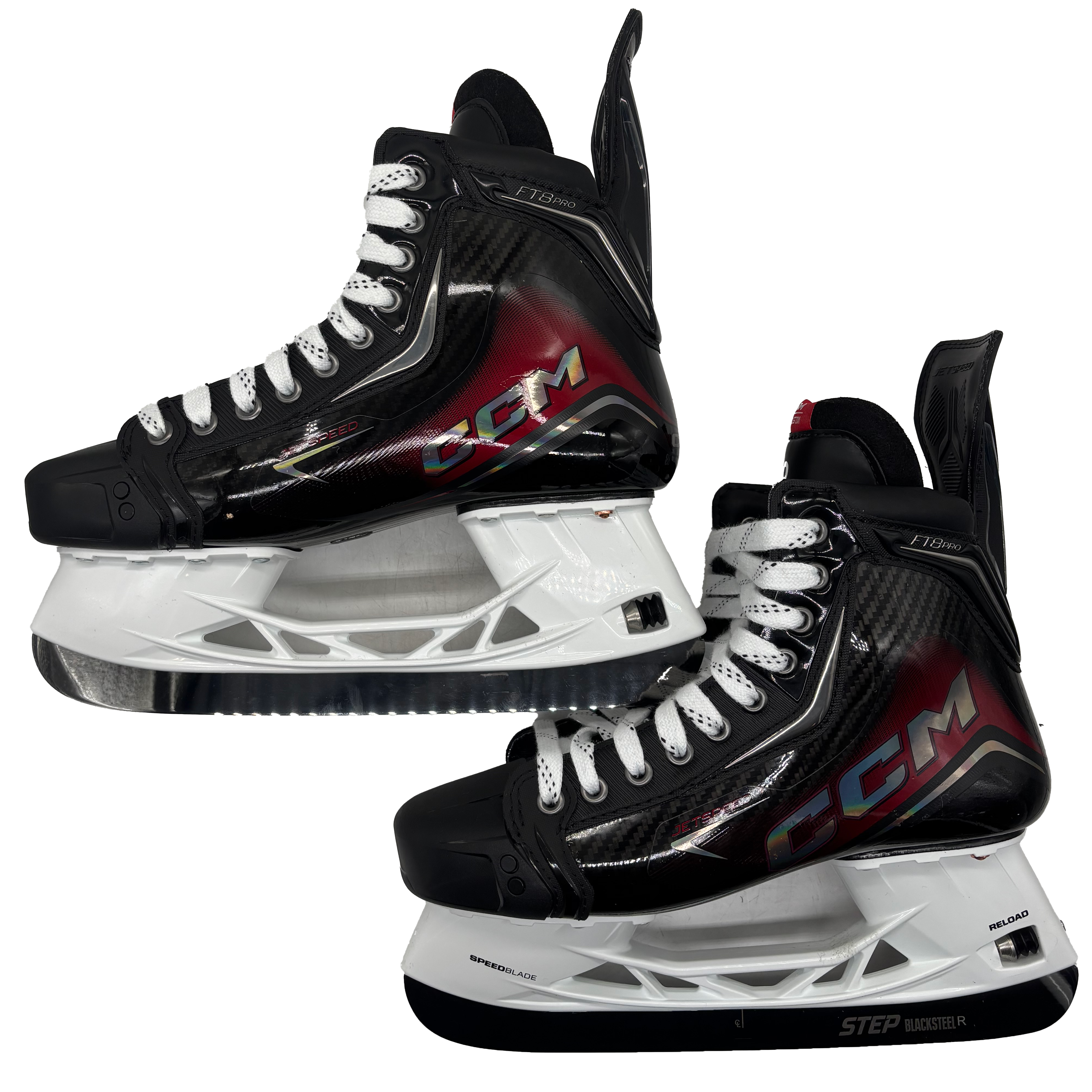 CCM Jetspeed FT8 Pro - Pro Stock Hockey Skates - Size 8E (Red)