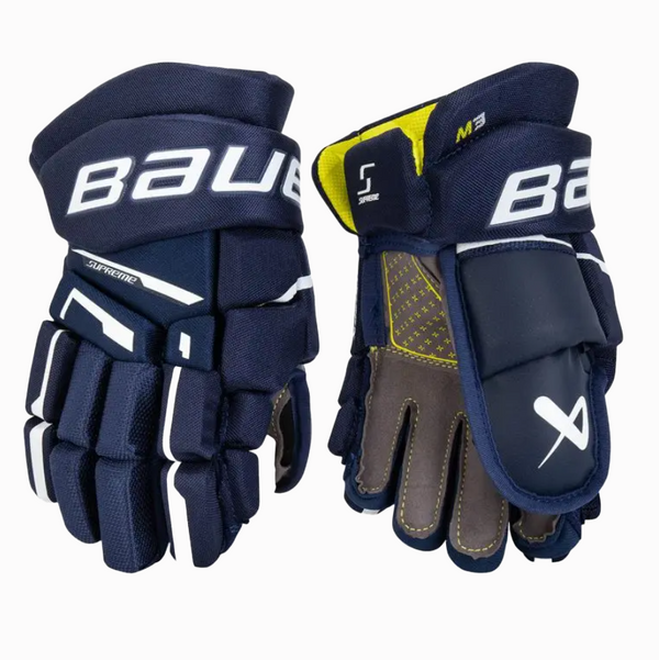 Bauer Supreme M3 Gloves Junior Intermediate Senior Navy HockeyStickMan