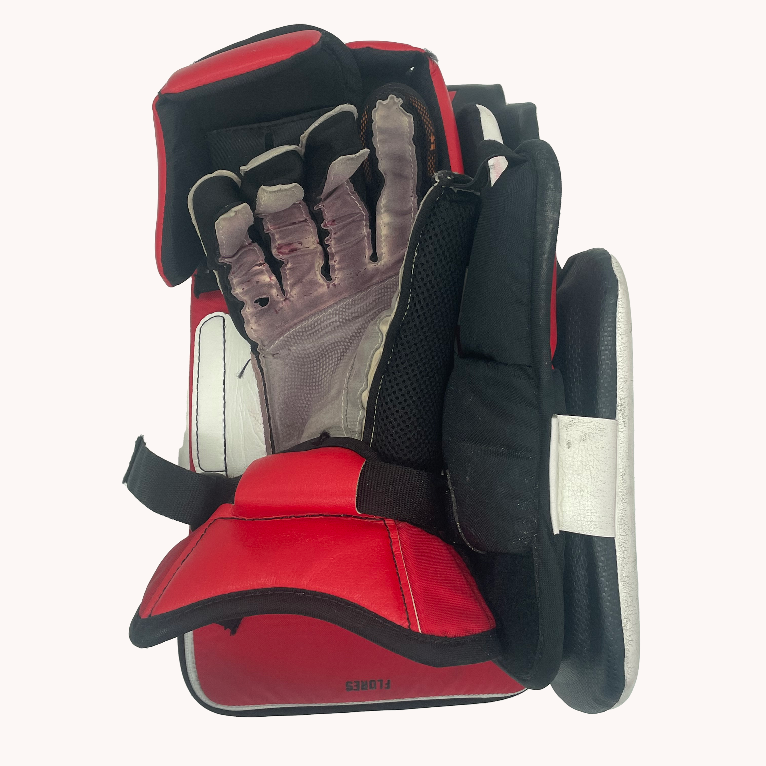 CCM Extreme Flex 6 - Used Pro Stock Goalie Blocker (White/Red/Black)