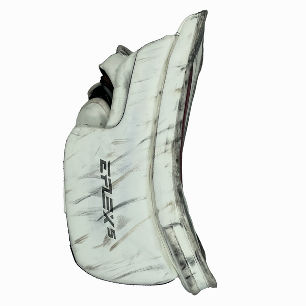 CCM Extreme Flex 5 - Used Pro Stock Goalie Blocker (White/Maroon/Silver)