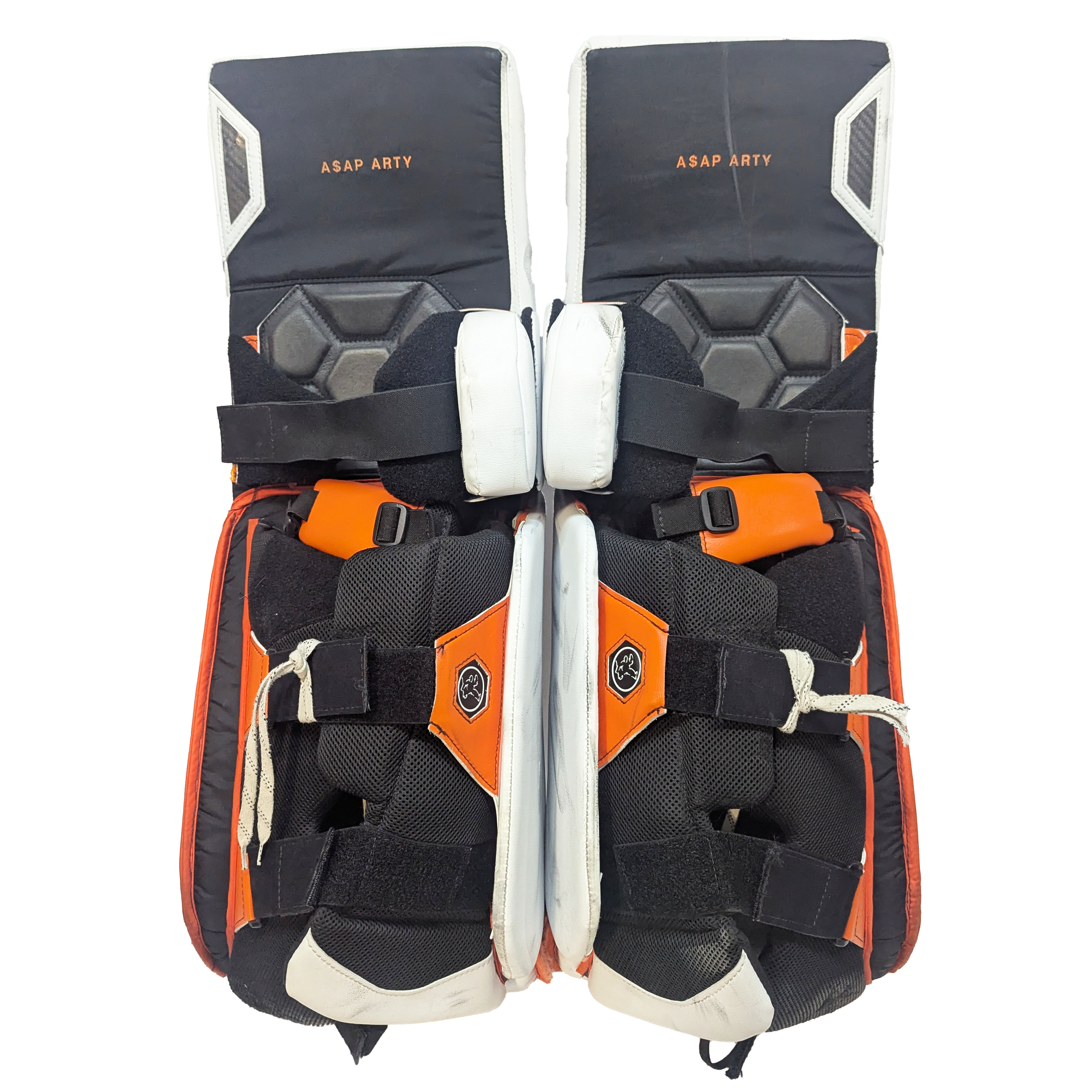 Vaughn Ventus SLR3 - Used Pro Stock Goalie Pads (White/Orange)
