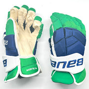 Bauer Supreme 2S - Used NHL Pro Stock Glove - Brady Skjei (Blue/Green/White)