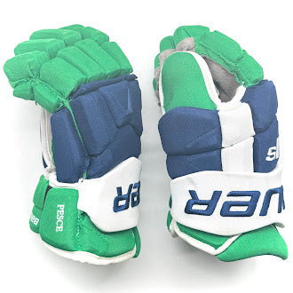 Bauer Supreme 1S - Used NHL Pro Stock Glove - Brett Pesce (Blue/Green/White)