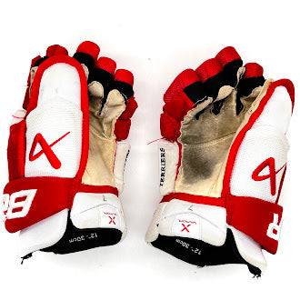 Used - Bauer Vapor Hyperlite Pro Stock Glove - Intermediate (White/Red)