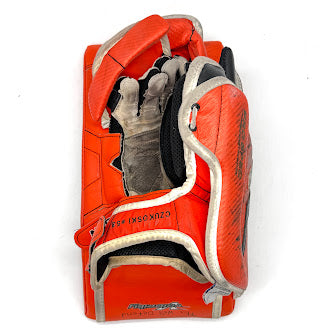 Vaughn Velocity - Used NCAA Goalie Blocker (Orange/Black/White)