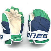Bauer Vapor Hyperlite - Used NHL Pro Stock Glove - Jack Drury (Blue/Green/White)