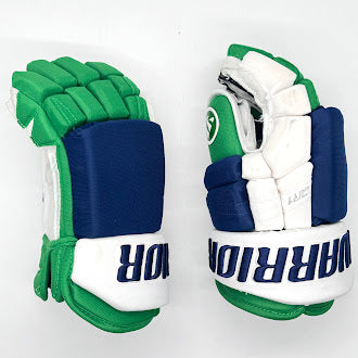 Warrior Covert QR1 Pro - NHL Used Pro Stock Glove - Brendan Lemieux (Blue/Green/White)