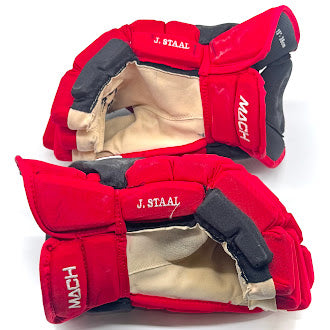 Bauer Supreme Mach - Used NHL Pro Stock Glove - Jordan Staal (Red/Black)