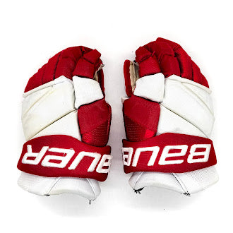 Used - Bauer Vapor Hyperlite Pro Stock Glove - Intermediate (White/Red)