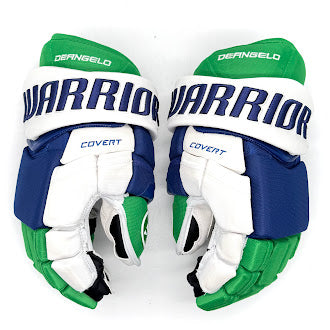 Warrior Covert QRE Pro - NHL Pro Stock Glove - Tony Deangelo (Blue/Green/White)