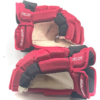 Bauer Vapor Hyperlite - Used NHL Pro Stock Glove - Dmitry Orlov (Red/Black)
