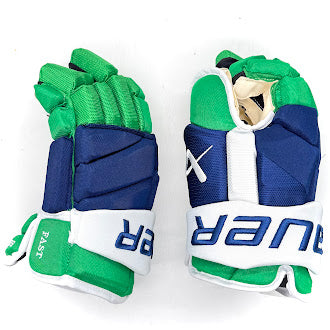 Bauer Vapor Hyperlite - NHL Pro Stock Glove - Jesper Fast (Blue/Green/White)