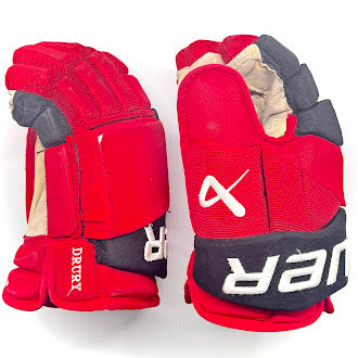 Bauer Vapor Hyperlite - Used NHL Pro Stock Glove - Jack Drury (Red/Black)