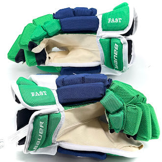Bauer Vapor Hyperlite - NHL Pro Stock Glove - Jesper Fast (Blue/Green/White)