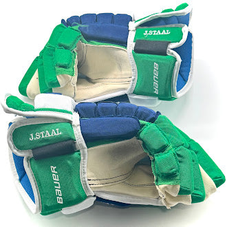Bauer Nexus 2N  - Used NHL Pro Stock Glove - Jordan Staal (Blue/Green/White)