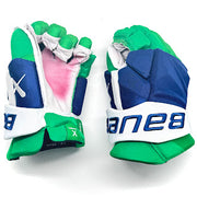 Bauer Vapor Hyperlite - Used NHL Pro Stock Glove - Dylan Coghlan (Blue/Green/White)