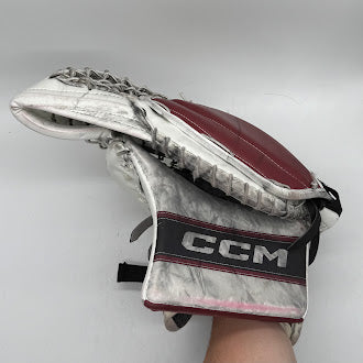 CCM Extreme Flex 6 - Used Pro Stock Goalie Glove (White/Maroon/Black)