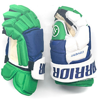 Warrior Covert QRE Pro - NHL Used Pro Stock Glove - Tony Deangelo (Blue/Green/White)