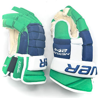 Bauer Nexus 2N  - Used NHL Pro Stock Glove - Jordan Staal (Blue/Green/White)