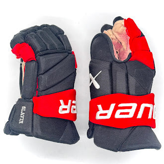 Bauer Vapor Hyperlite - Used NHL Pro Stock Glove - Jaccob Slavin (Black/Red)