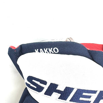 Kaapo Kakko Sherwood Rekker M90 - NHL Pro Stock Glove - TEAM FINLAND (Navy/White)