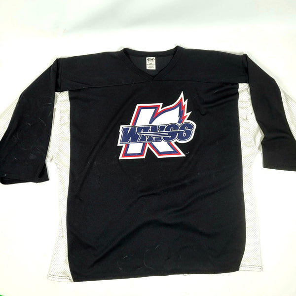 ECHL - Used Athletic Knit Goalie Practice Jersey - Kalamazoo Wings (Black)