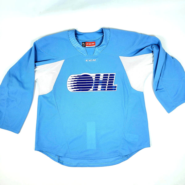 OHL CCM Practice Worn Authentic Pro Stock Ice Hockey Jersey Black Size 56