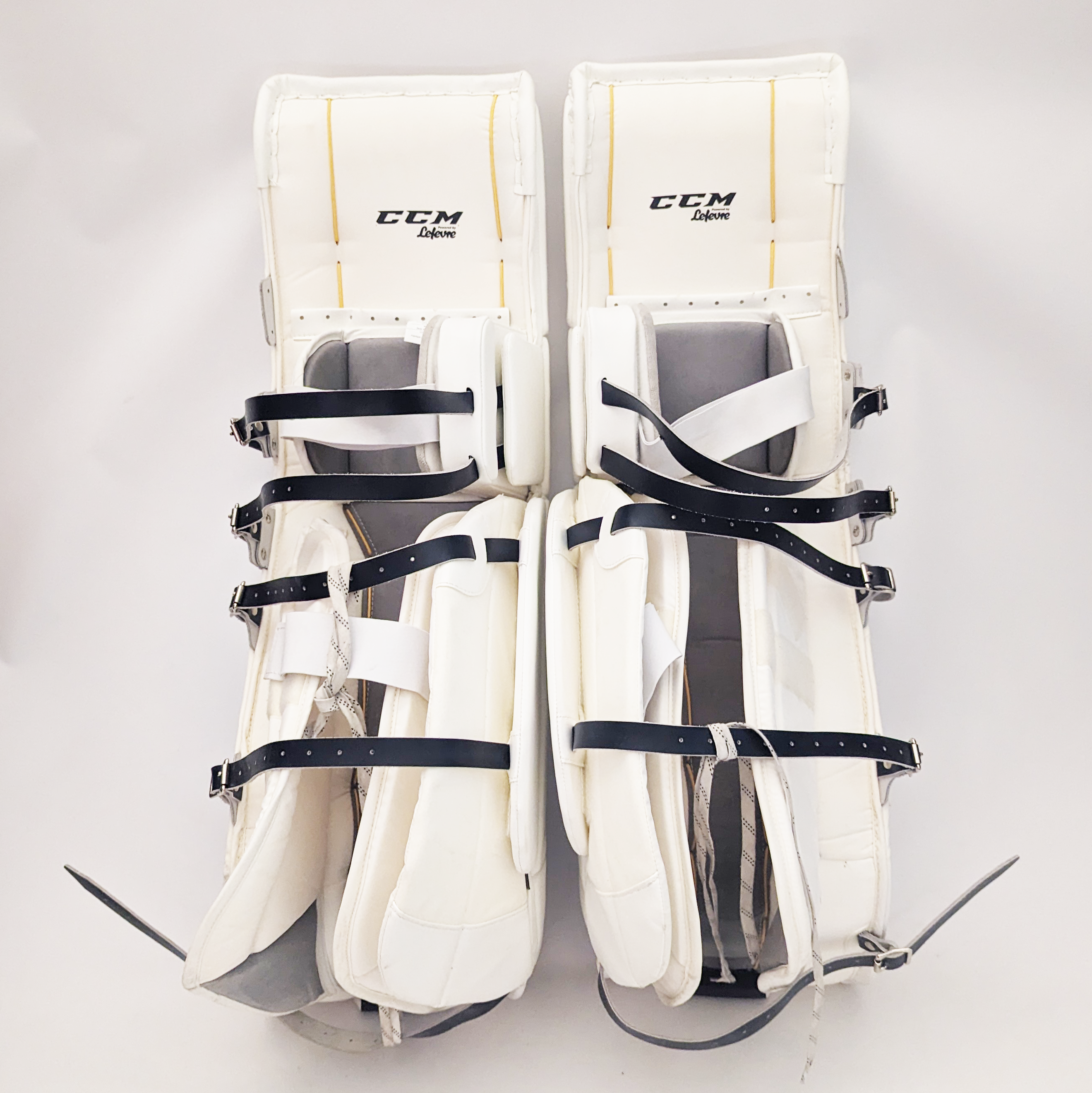 CCM Extreme Flex Pro- Used Pro Stock Goalie Pads (White/Red/Blue)