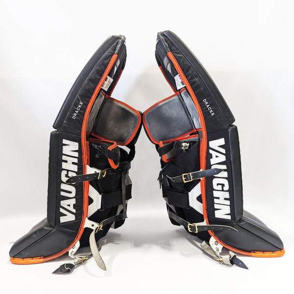Vaughn Ventus SLR - Used NCCA Pro Stock Goalie Pads (Black/Orange/White)