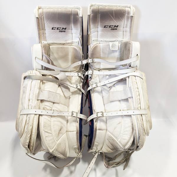 CCM Premier - Used Pro Stock Goalie Pads (White/Red/Blue)