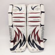 Vaughn Velocity - Used Junior Goalie Pads (White/Red/Blue)