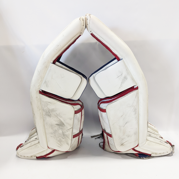 CCM Premier II - Used Pro Stock Goalie Pads (White/Red/Blue)