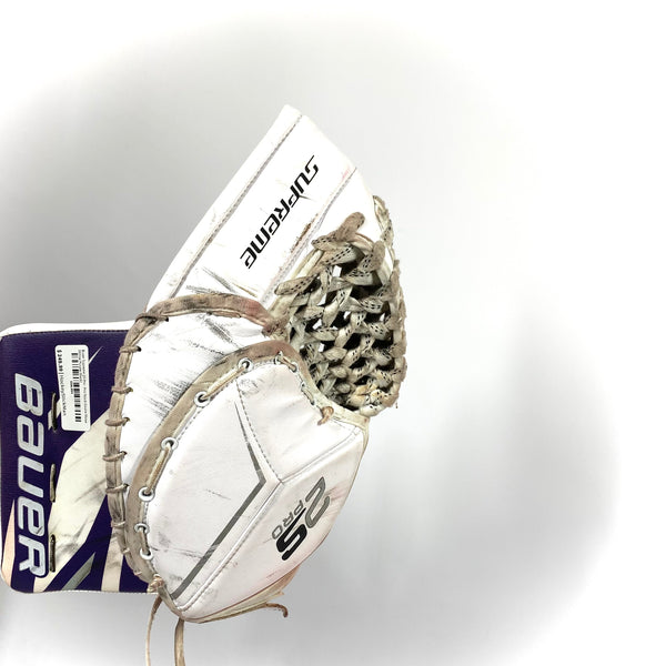 Bauer Supreme 2S Pro - Used Pro Stock Goalie Glove (White/Purple/Black)