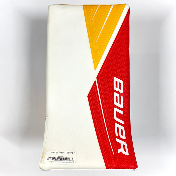 Bauer Supreme UltraSonic - New Pro Stock Goalie Blocker (White/Red/Yellow)