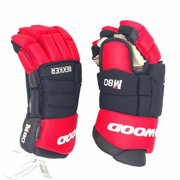Sherwood Rekker M80 - Senior Hockey Glove (Black/Red)
