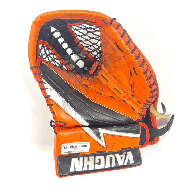 Vaughn Velocity V9 - Used Pro Stock Goalie Glove (Orange/Black/White)